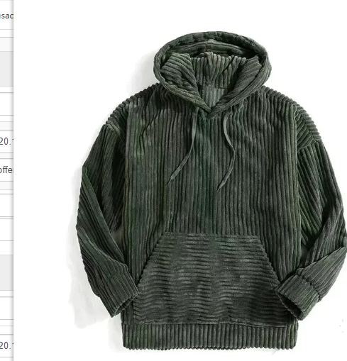 Essentials Hooded Corduroy Pullover for Men (One Piece)