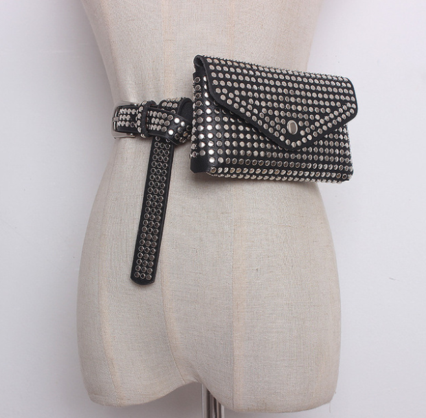 Punk Rivet Belt Bag for Mobile Phone & Essentials