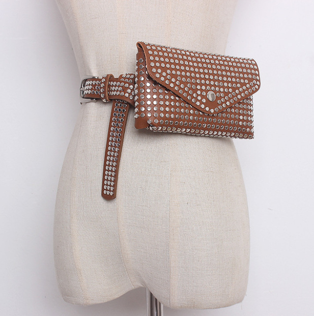 Punk Rivet Belt Bag for Mobile Phone & Essentials