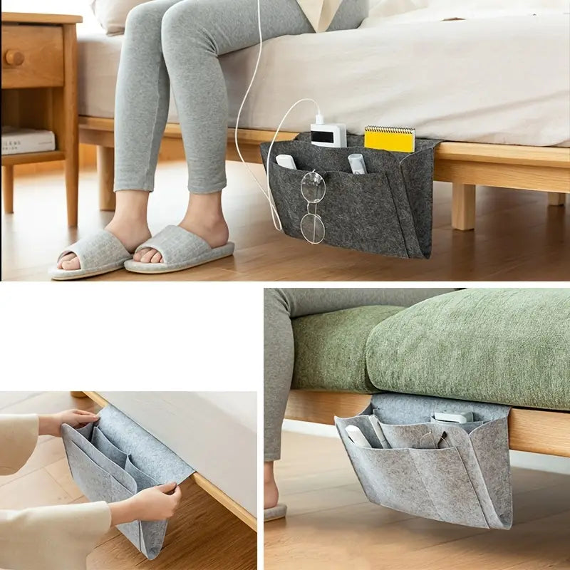 Multifunctional Felt Bedside Caddy for Storage Essentials