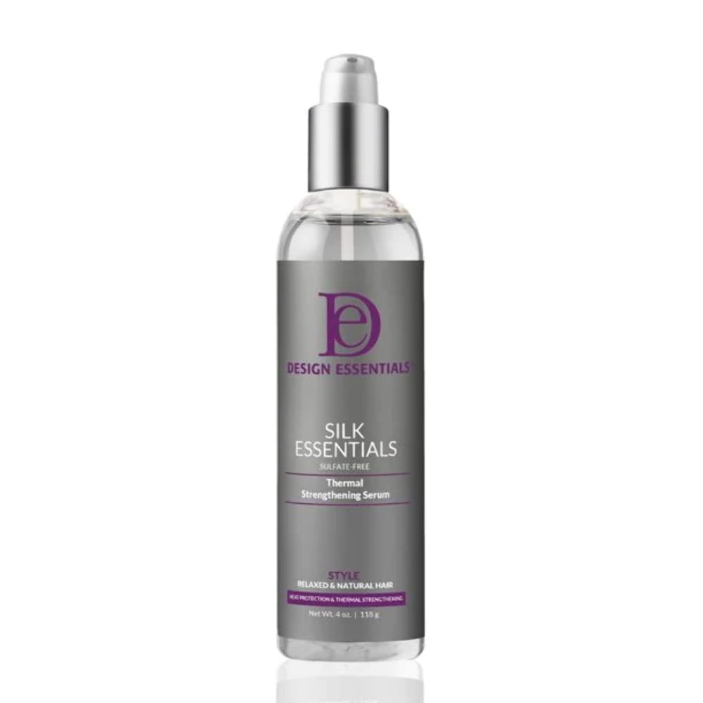 Design Essentials Silk Essentials Thermal Strengthening Serum for Salon Perfect Weightless Thermal Styles 4 FL Oz. Clear